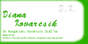 diana kovarcsik business card